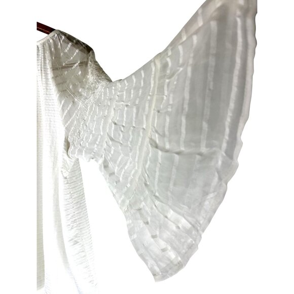 Flutter Sleeve Lace Sheer Boho Cottage Core Lucky Brand Blouse, Size XL - Picture 5 of 8